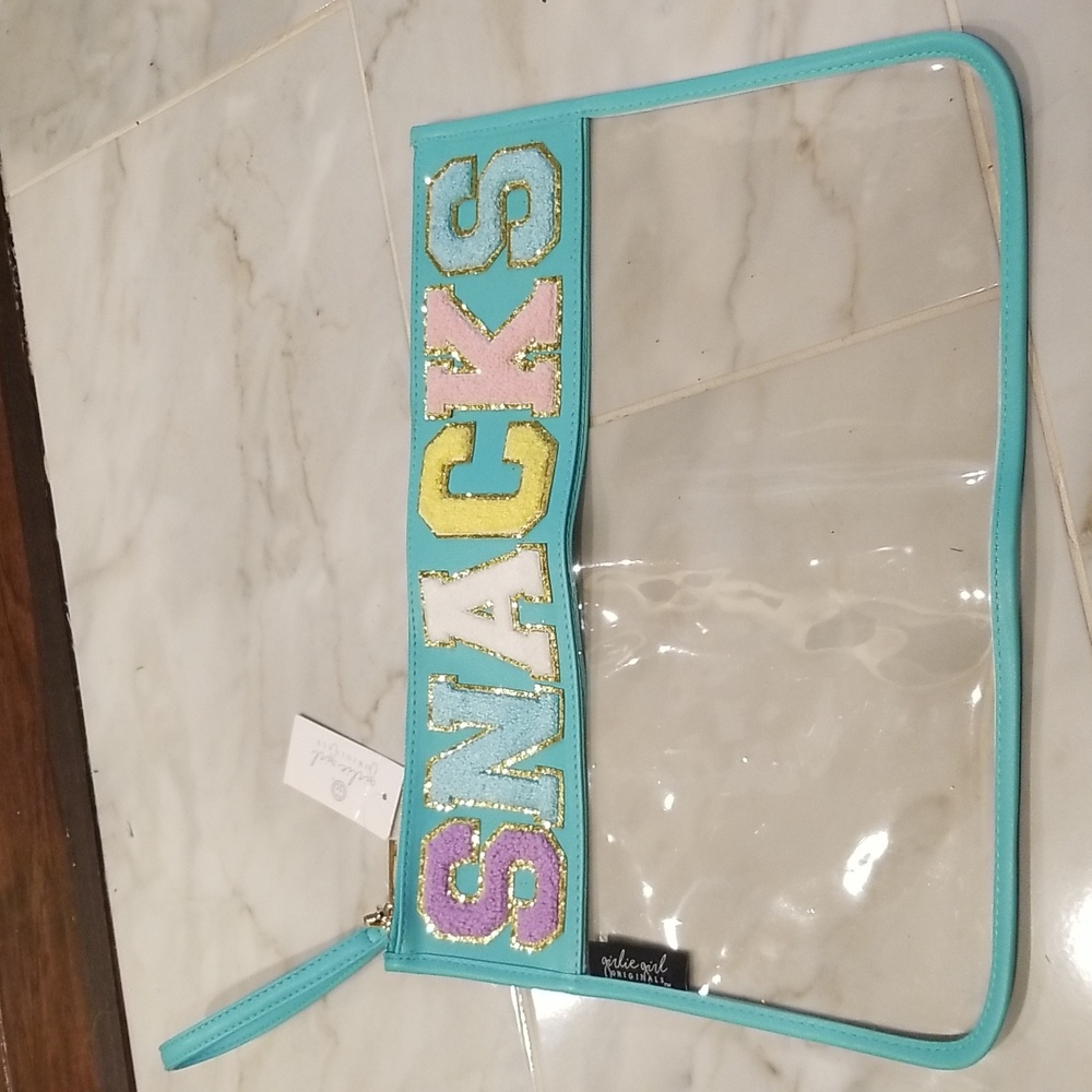Girlie Girl Originals SNACKS Clear Slim Turquoise Bag